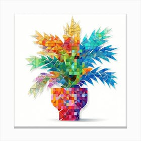 Mosaic Plant Canvas Print