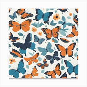 Seamless Pattern With Butterflies 1 Canvas Print