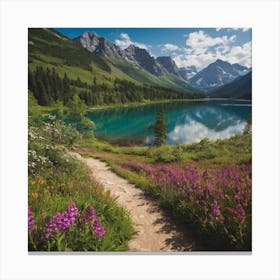 Lake In The Mountains Canvas Print