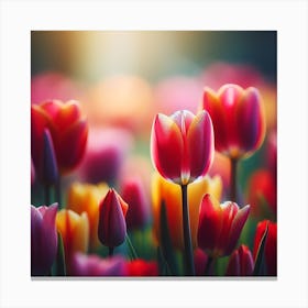 Didier's tulips (Tulipa gesneriana) 4 Canvas Print