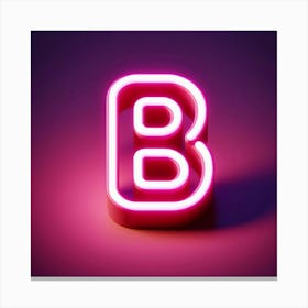 Neon Letter B Canvas Print