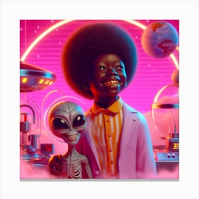 Aliens In Space 5 Canvas Print