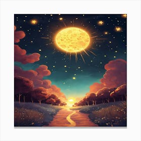 Moonlight Path Canvas Print