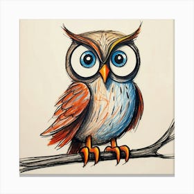 Owl On A Branch 8 Canvas Print