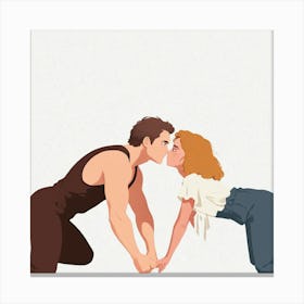 Kissing Couple Canvas Print