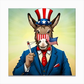 Patriotic Donkey Canvas Print