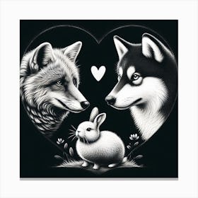 Wolf And Bunny Canvas Print