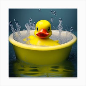 Rubber Duck In A Tub Canvas Print