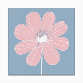 A White And Pink Flower In Minimalist Style Square Composition 369 Canvas Print