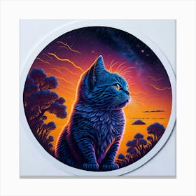 Cat Colored Sky (91) Canvas Print