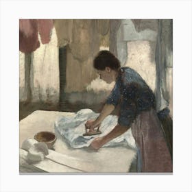 Woman Ironing Canvas Print