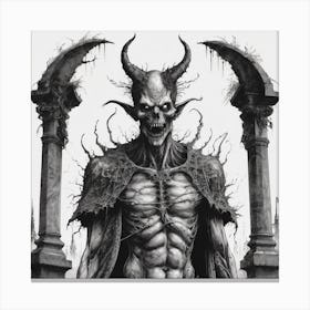 Demon Painting, Demon Art, Gothic Art, Demons, Gothic Art, Canvas Print