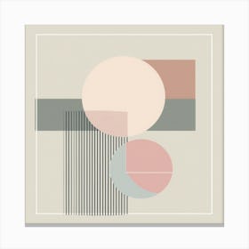 Muted Harmony: A Modern Geometric Minimalist Piece Canvas Print