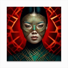 Asian Woman With Mask Canvas Print