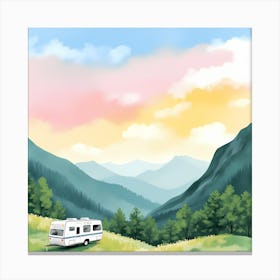 Rv In The Mountains Canvas Print