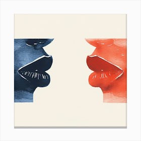 Kissing Lips Canvas Print