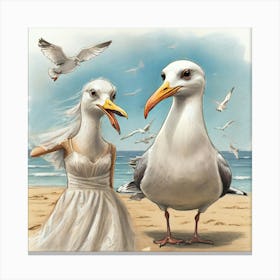 Wedding Birds Canvas Print