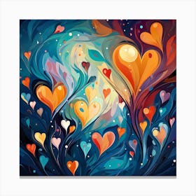 Abstract Heart Painting Canvas Print