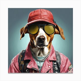 Dog With Sunglasses Canvas Print