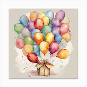 Watercolor Balloons Canvas Print