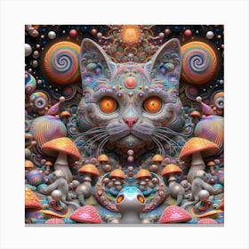 Psychedelic Cat 2 Canvas Print