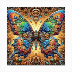 Ornate Steampunk Butterfly in Vivid Colours Canvas Print