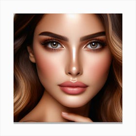 Beautiful Woman With Makeup 1 Canvas Print