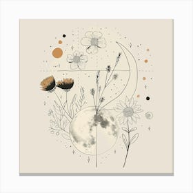 Minimalist Boho Celestial Moon 20 Canvas Print