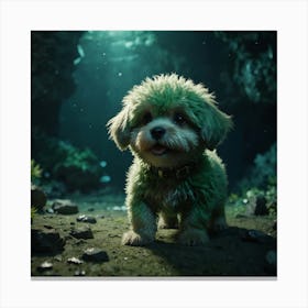 Little Green Dog Canvas Print