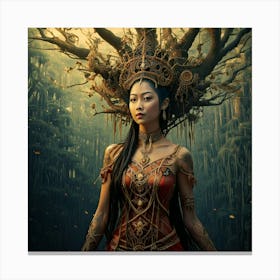 Firefly Enigmatic Tree Woman In A Surreal Scene 73580 (2) Canvas Print