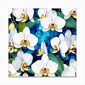 Orchids Seamless Pattern Canvas Print