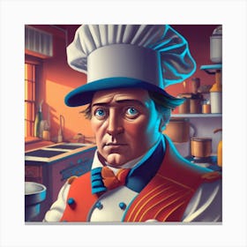 Chef Nappy In The Kitchen Canvas Print