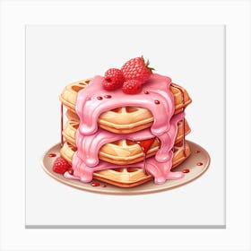Waffles With Raspberry Icing Canvas Print