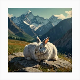 Rabbit In The Mountains 3 Canvas Print