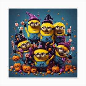 Minions Halloween Canvas Print