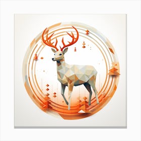 Deer In A Circle Canvas Print