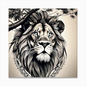 Lion Tattoo Design Canvas Print