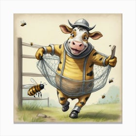 Beekeeper Cow 1 Canvas Print