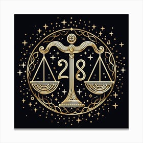 A Zodiac symbol, Scales 2 Canvas Print