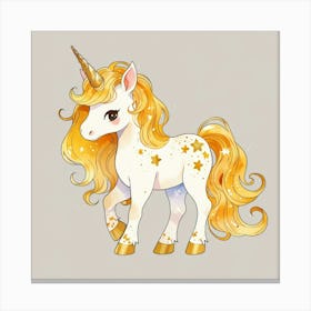 Unicorn With Stars Canvas Print