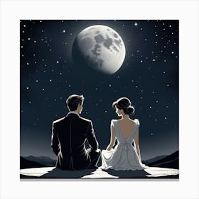 Moon And The Stars Canvas Print