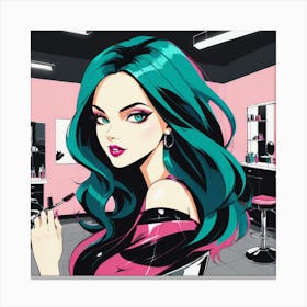 Girl In A Salon Canvas Print