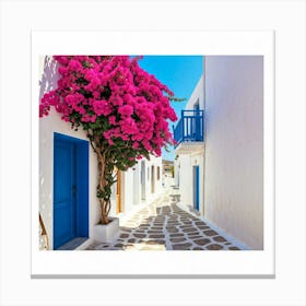 Greek Island Street Canvas Print