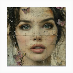 Girl With Butterflies Canvas Print