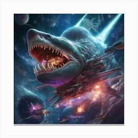 Space Shark Canvas Print