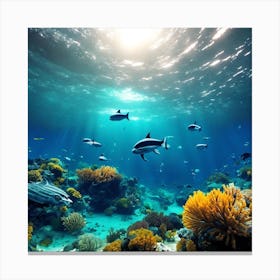 Coral Reef With Fishes Canvas Print
