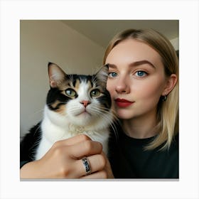 Default Taylor And Smudge The Cat Meme Art 1 Canvas Print