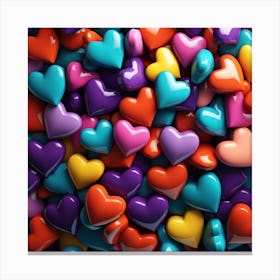 Colorful Hearts 1 Canvas Print