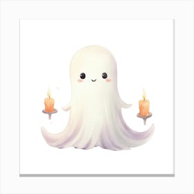 Ghost With Candles Canvas Print