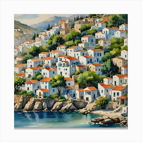 Aegean Village Canvas Print